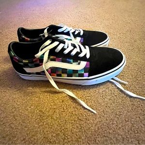Vans leather/metallic checkerboard Brand new never worn